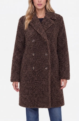 Double Breasted Coat - teddy brown