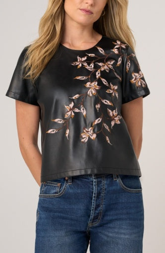 Short Sleeve Crew Neck Tee with Embroidery