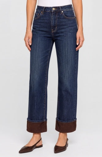 Kennedy High-Rise Straight W Velvet Cuff 30' Inseam - mystic pond