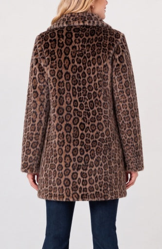 Collared Faux Fur Coat