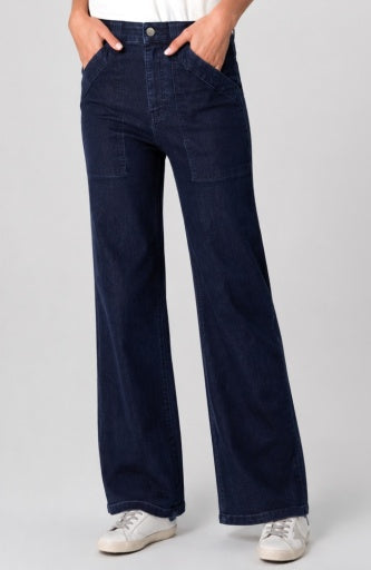 Stride High-Rise Wide Leg With Trapunto Patch Pocket 32' - empire blue