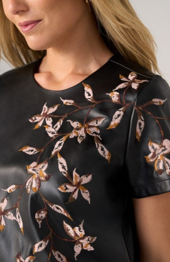 Short Sleeve Crew Neck Tee with Embroidery