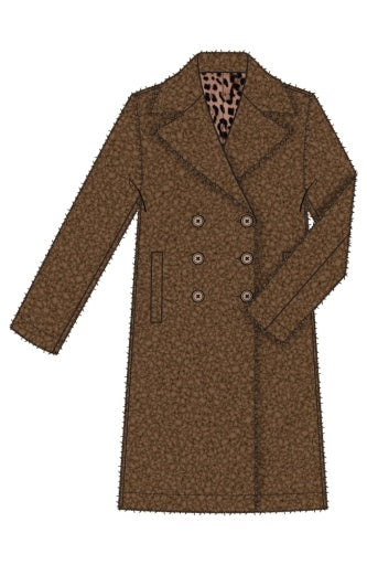 Double Breasted Coat - teddy brown