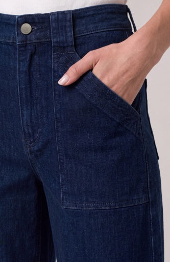 Stride High-Rise Wide Leg With Trapunto Patch Pocket 32' - empire blue