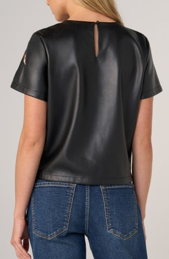 Short Sleeve Crew Neck Tee with Embroidery
