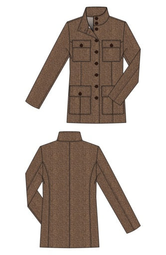 Funnel Neck Field Jacket - chestnut