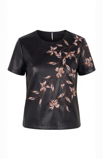 Short Sleeve Crew Neck Tee with Embroidery