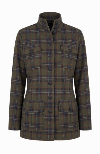 Funnel Neck Field Jacket - olive multi