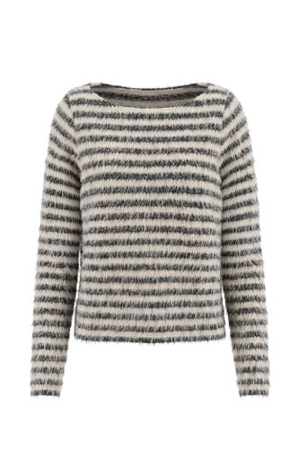 Long Sleeve Boatneck Knit Top