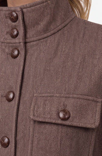 Funnel Neck Field Jacket - chestnut