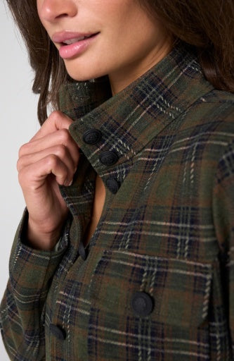 Funnel Neck Field Jacket - olive multi