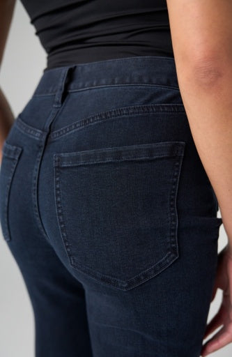 Hannah High-Rise Flare Patch Pockets & Pintucks 34 Inseam - raven wing