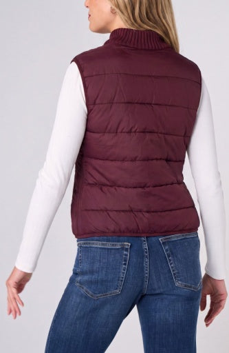 Sleeveless Reversible Zip Front Quilted Sweater Vest