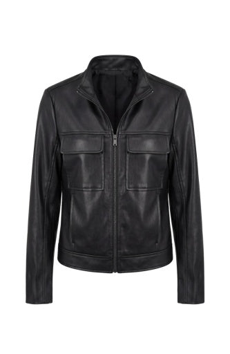 Zip Front Moto Jacket with Buckle
