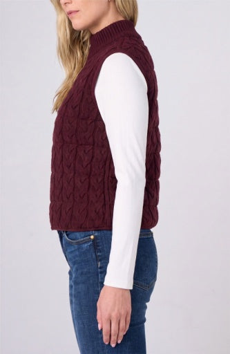 Sleeveless Reversible Zip Front Quilted Sweater Vest