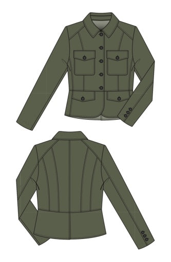 Peplum Jacket - hunter green