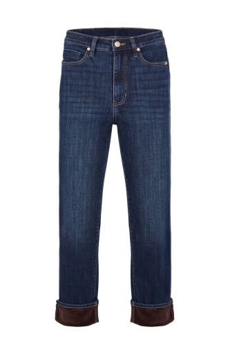Kennedy High-Rise Straight W Velvet Cuff 30' Inseam - mystic pond