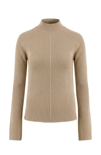 Long Sleeve Turtleneck Sweater - hrvst khki mlng