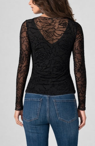 Long Sleeve Layered Knit Top with V Detail