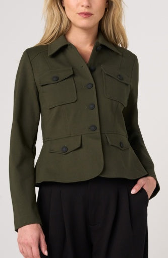 Peplum Jacket - hunter green