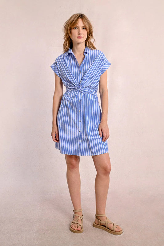 T1741ADP Mini Striped Crossed Dress