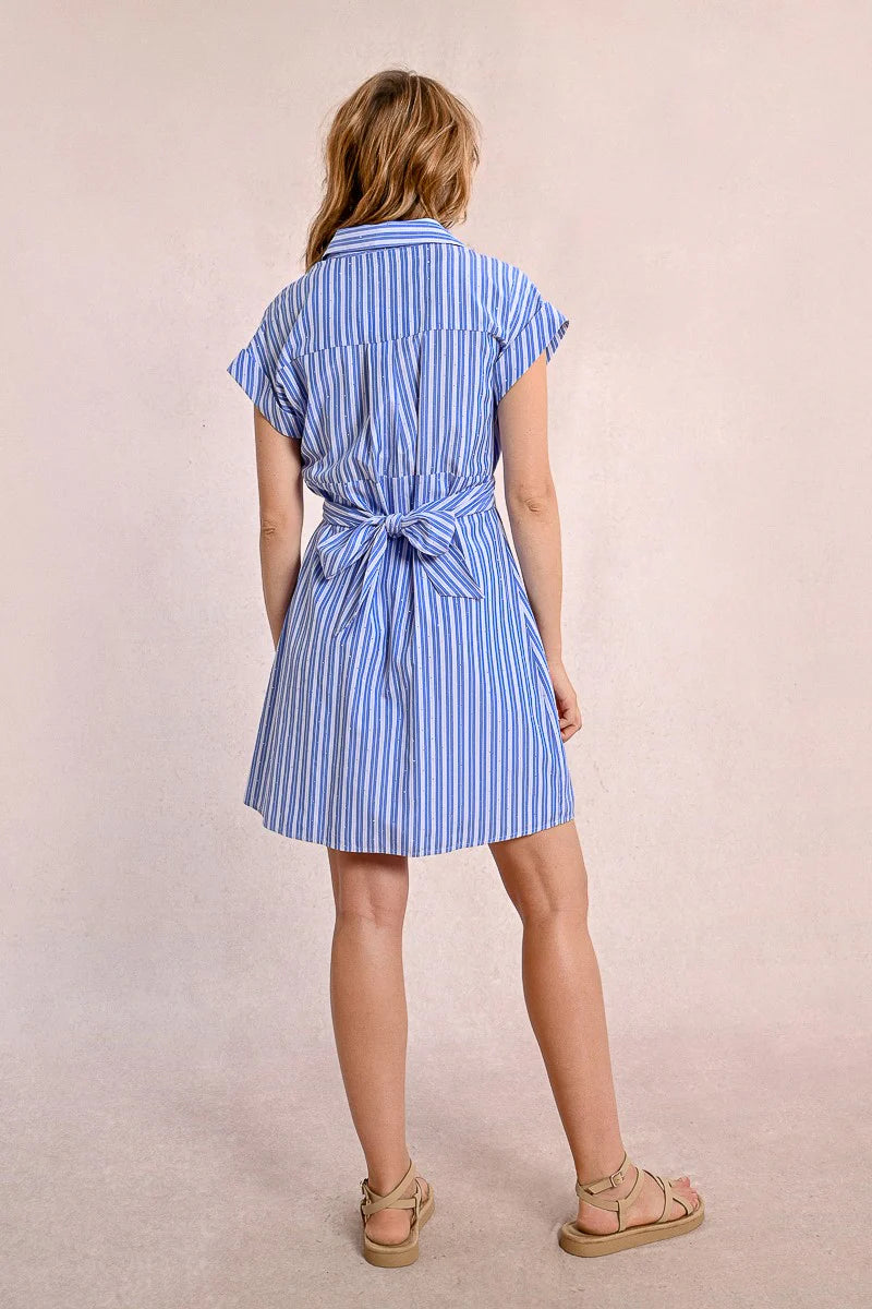 T1741ADP Mini Striped Crossed Dress