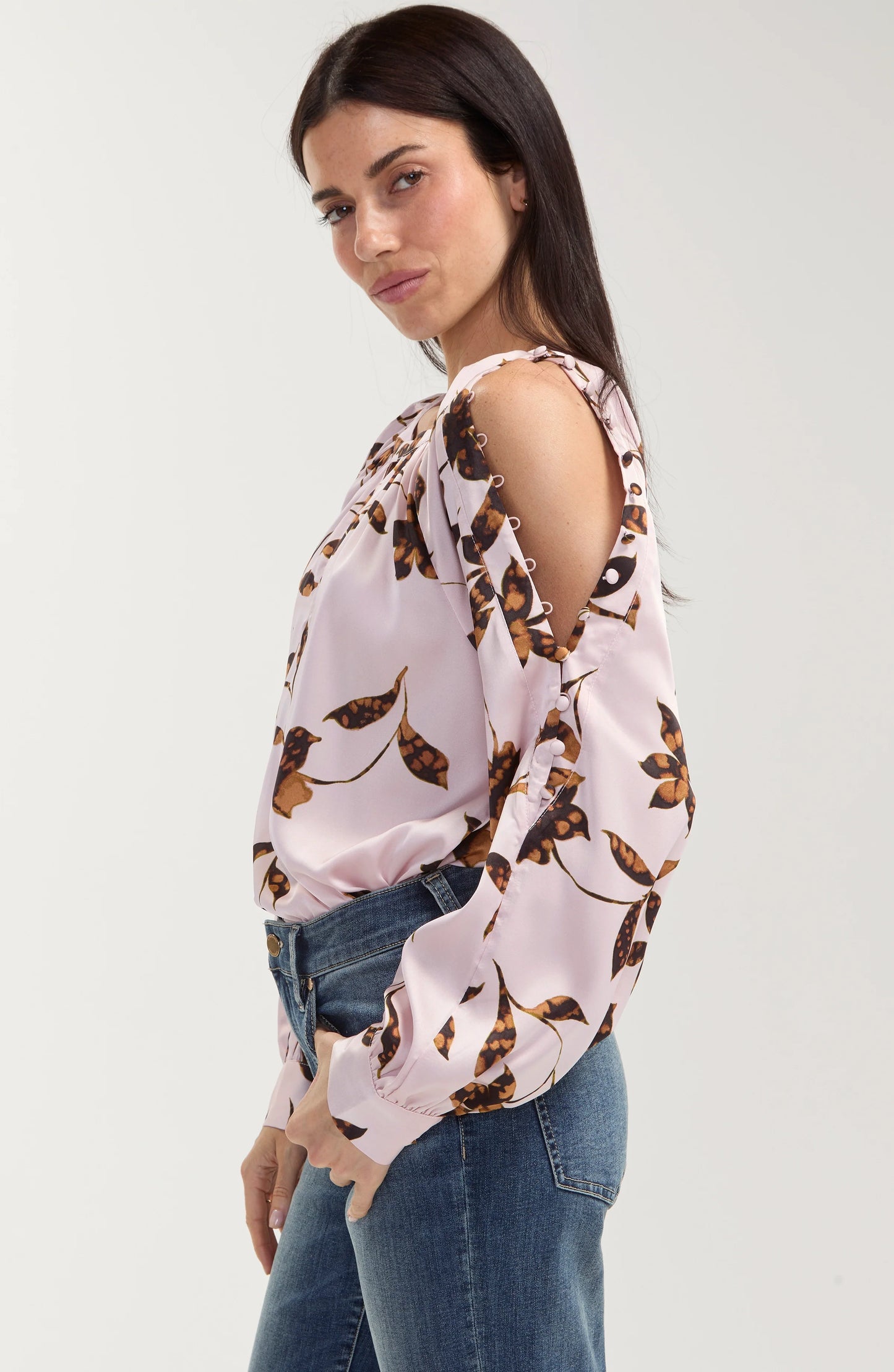 Long Sleeve Woven Blouson Top