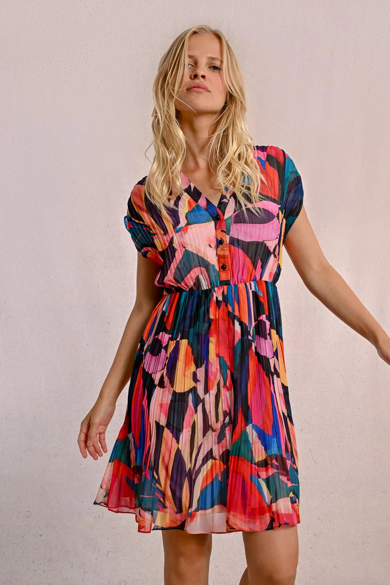 P1383DP Sleeveless Shirt Dress