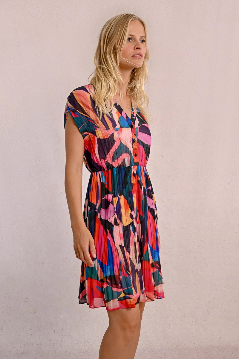 P1383DP Sleeveless Shirt Dress