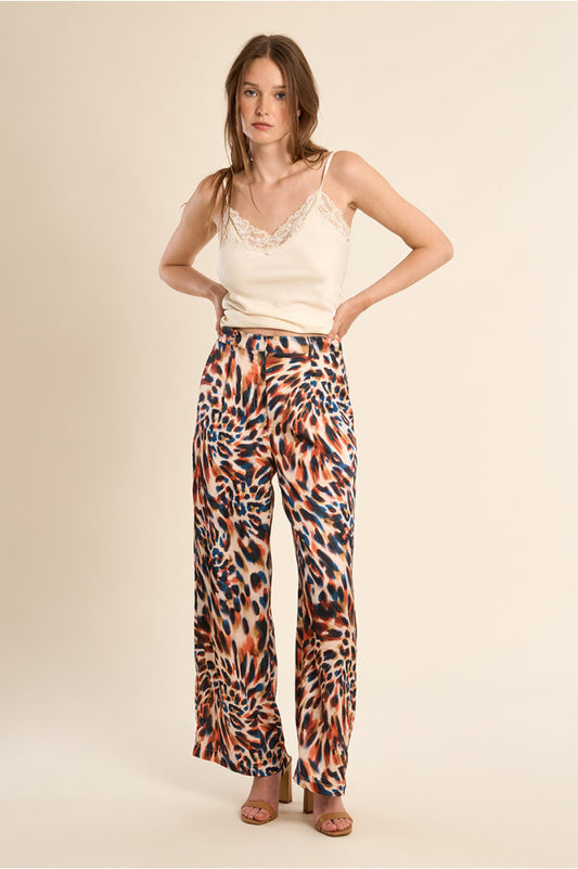 Straight Printed Trousers