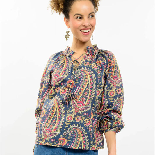 630412 Top w/Loop &Tassles Bl FL