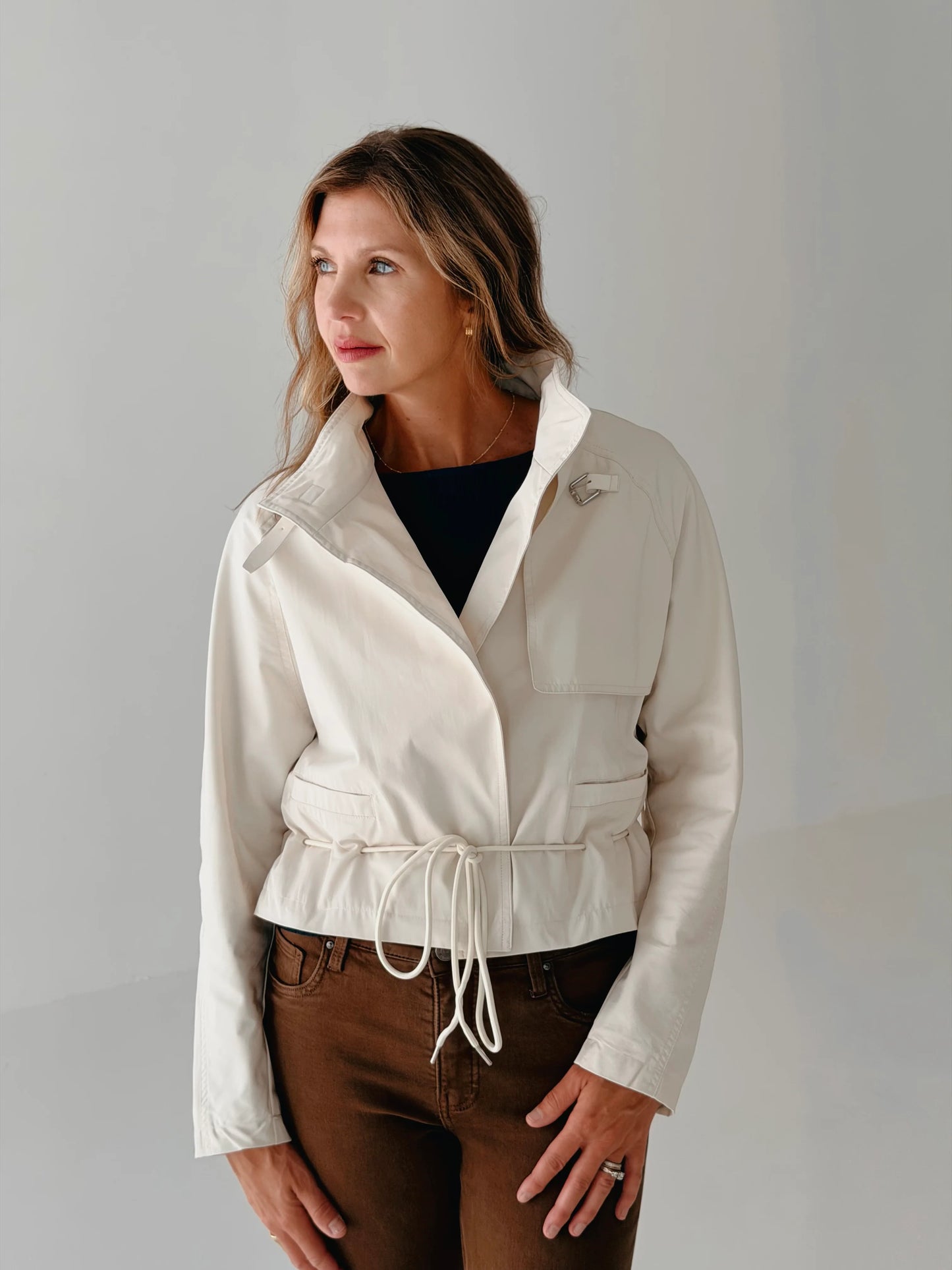 Tie Waist Jacket - Cream