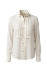 Long Sleeve Tuxedo Woven Top