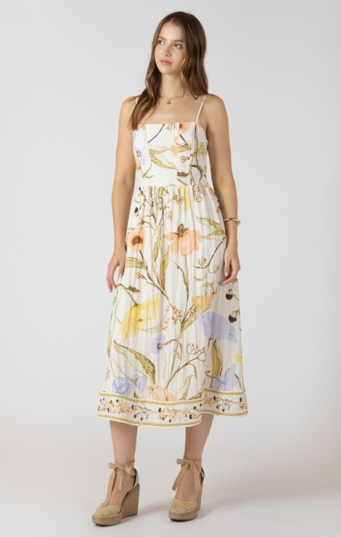 Smocked Detail Midi Dress