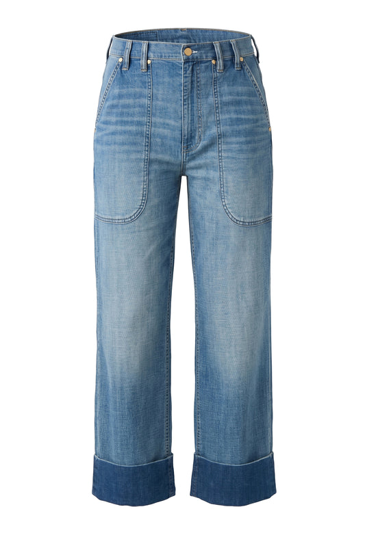 High Rise Relaxed Straight w/utility pockets