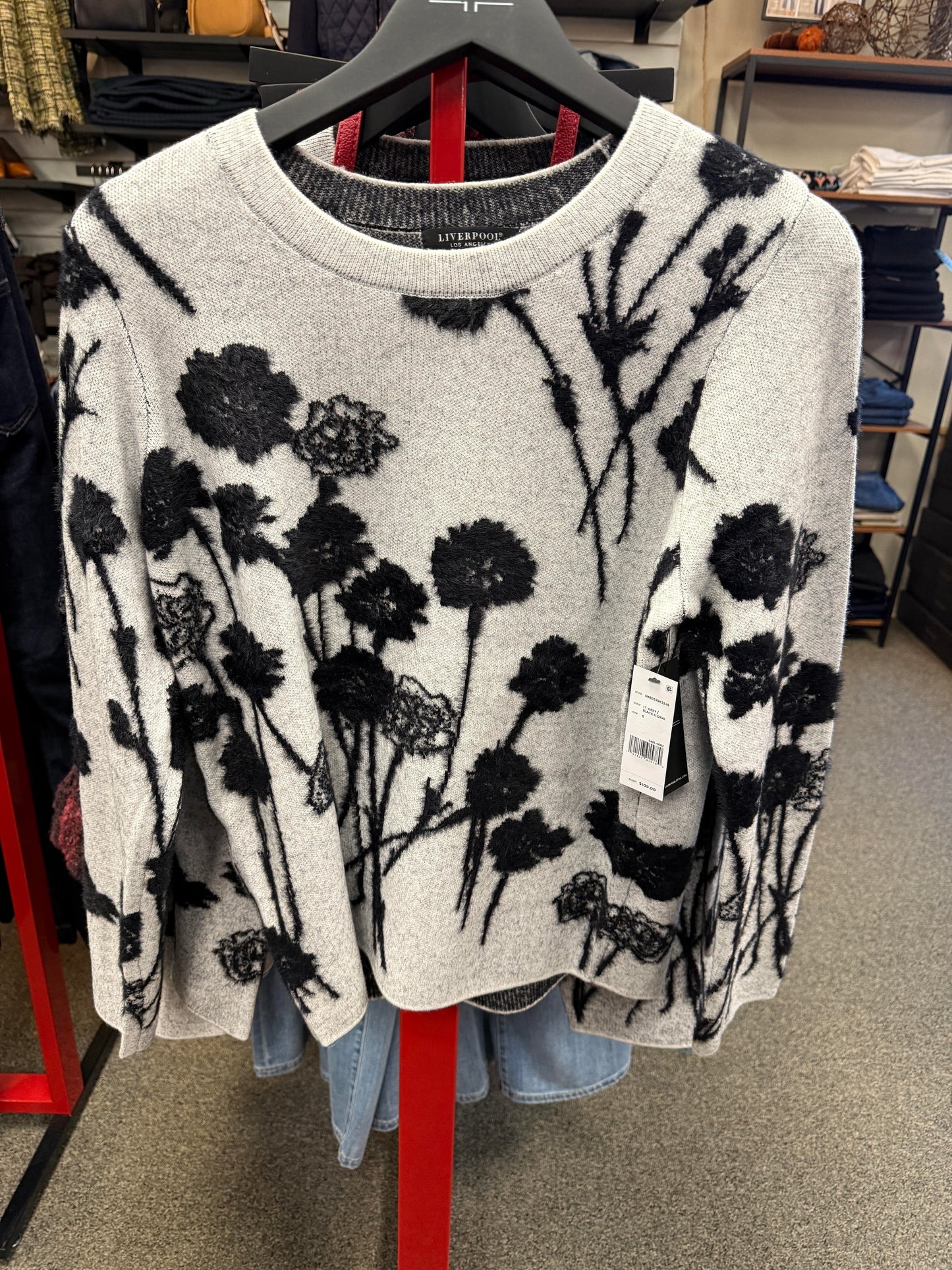 long slv crew neck sweater