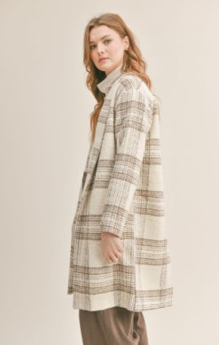 AE3541 Morning Stroll Plaid Jacket Cream