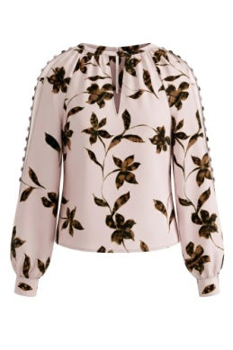 Long Sleeve Woven Blouson Top
