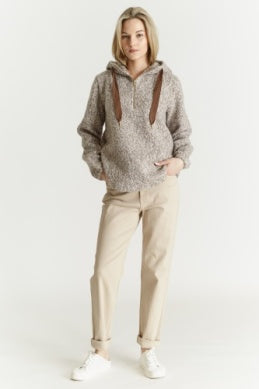 Cozy Boucle Hoodie Sepia