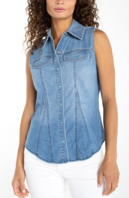 Sleeveless Slim Shirt