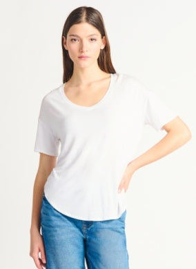 Rounded Hem Tee White