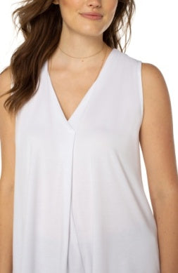 sleevless vneck modal knit top white