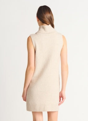 2227515 Sleeveless Turtleneck Dress Taupe