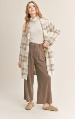 AE3541 Morning Stroll Plaid Jacket Cream