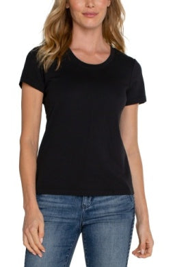 Scoop Neck Short Sleeve Tee Black