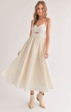 Shades Front Cutout Midi Dress Ivory