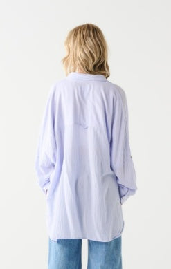 Oversized Shirt Blue/Pink Stripe