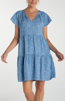 Tiered Flutter Slv Dress