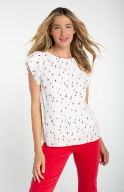 Flutter Slv Boat Neck Top