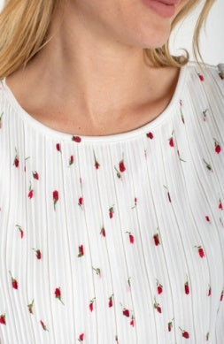 Flutter Slv Boat Neck Top